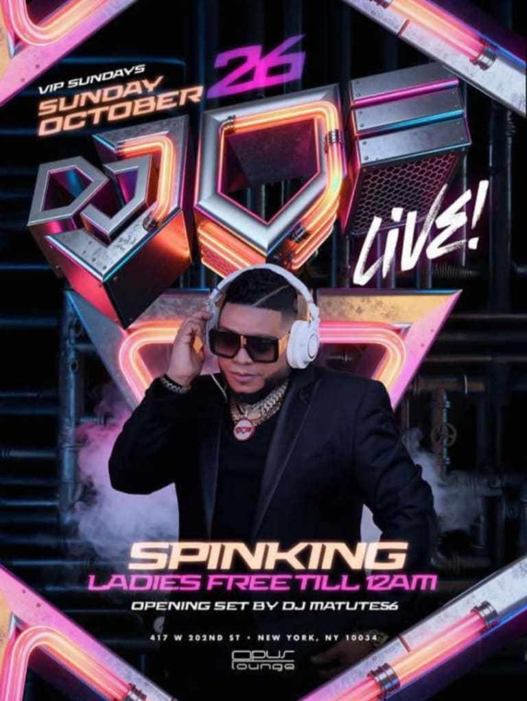 Event - VIP Sundays Pre Halloween Party DJ Joe Live With DJ Spinking At Opus Lounge  - New York, New York - October 26, 2025 | concert tickets