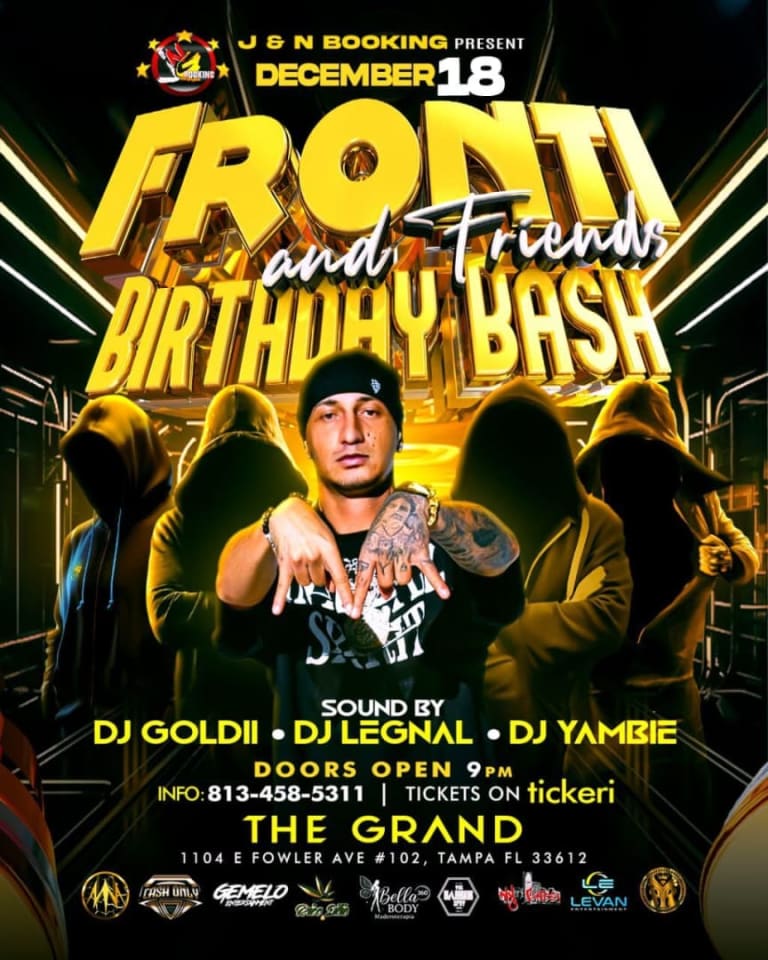 Event - Fronti and Friends Birthday Bash - Tampa, Florida - December 18, 2025 | concert tickets