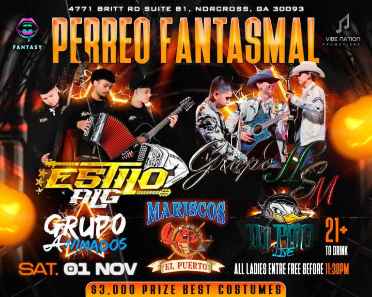 Event - Perreo Fantasmal con Estilo ALG & Grugo HSM en vivo - Norcross, GA - sáb, 1 de noviembre de 2025} | concert tickets