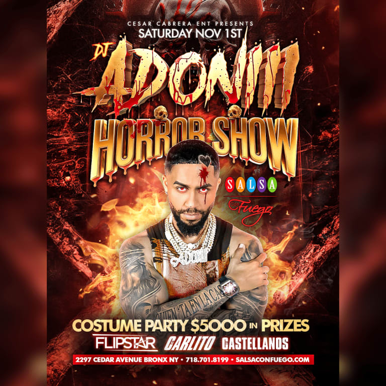 Event - Official Dj Adoni Horror Show and Costume Party at Salsa Con Fuego - Bronx, New York - November 1, 2025 | concert tickets