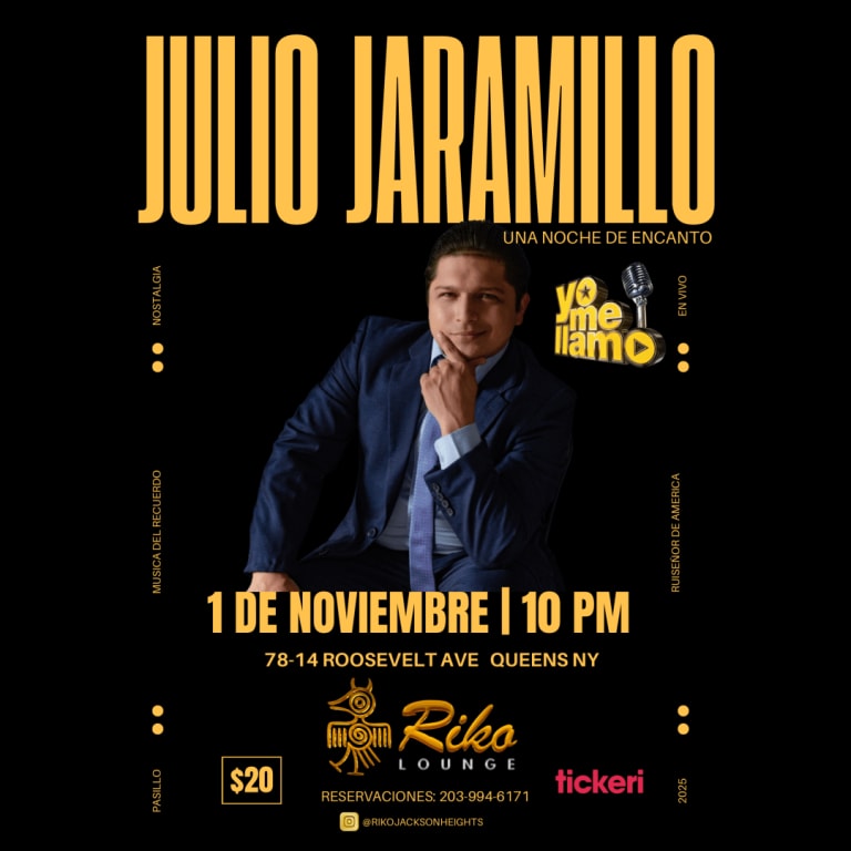 Event - YO ME LLAMO 'JULIO JARAMILLO' EN VIVO - Jackson Heights, NY - sáb, 1 de noviembre de 2025} | concert tickets
