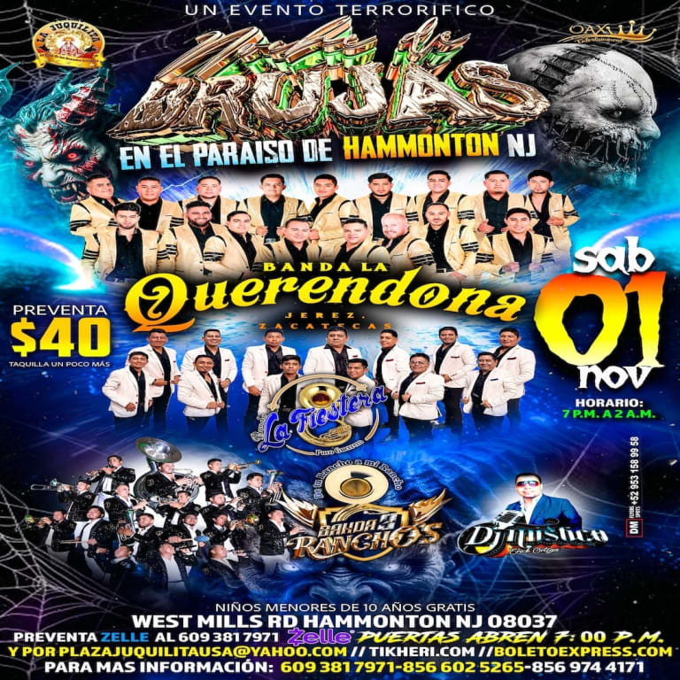 Event - Noche de Brujas en el 'Paraiso' - Hammonton, NJ - sáb, 1 de noviembre de 2025} | concert tickets