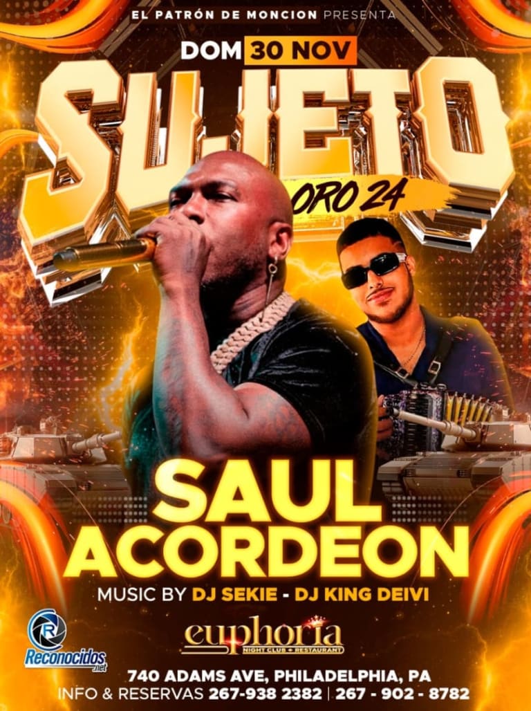 Event - Sujeto oro 24 & Saul Acordeon en concierto - Philadelphia, Pennsylvania - November 30, 2025 | concert tickets