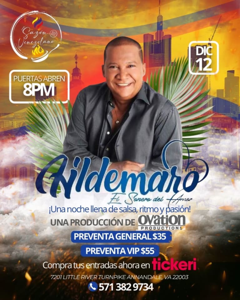 Event - Hildemaro el sonero del amor  - Annandale, Virginia - December 12, 2025 | concert tickets