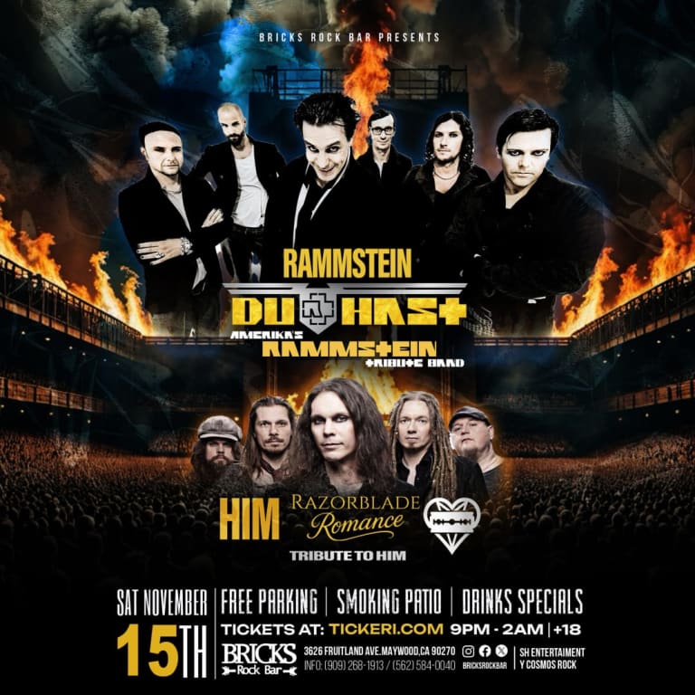 Event - RAMMSTEIN TRIBUTE BY DU HAST AND HIM TRIBUTE BY RAZORBLADE ROMANCE - Maywood, California - November 15, 2025 | concert tickets