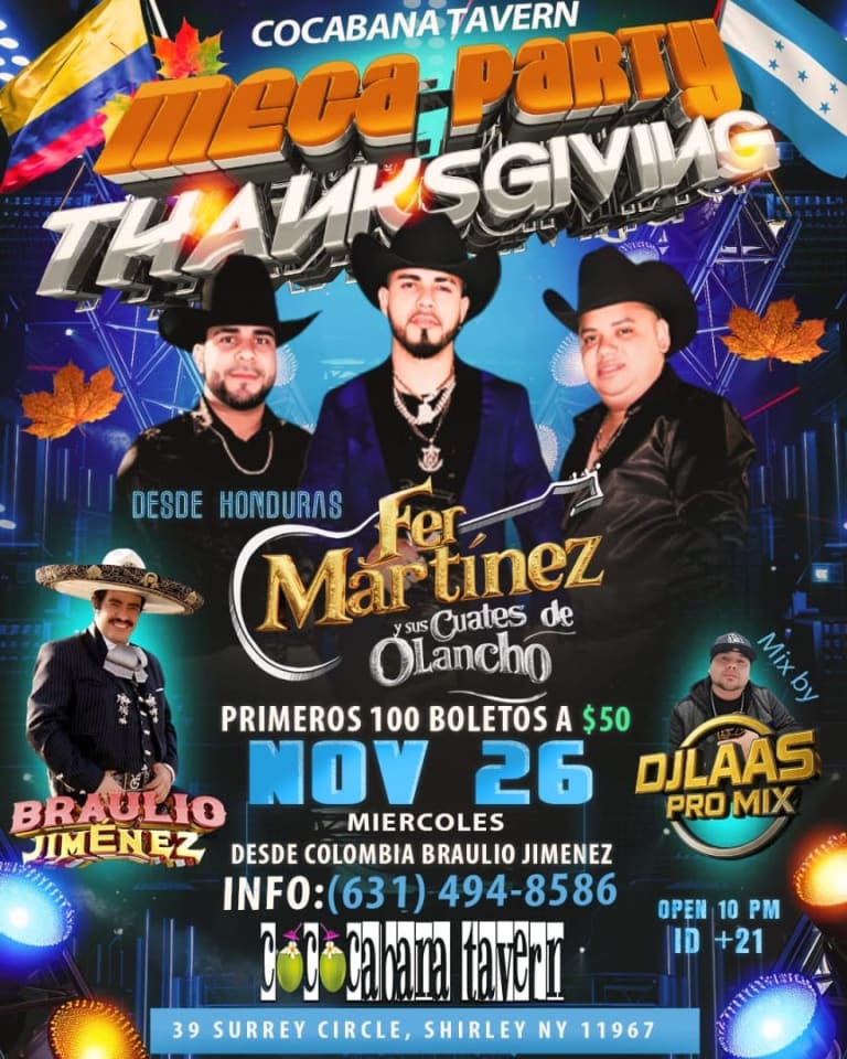 Event - Fer Martinez Y Sus Cuates de Olancho - Shirley, New York - November 26, 2025 | concert tickets