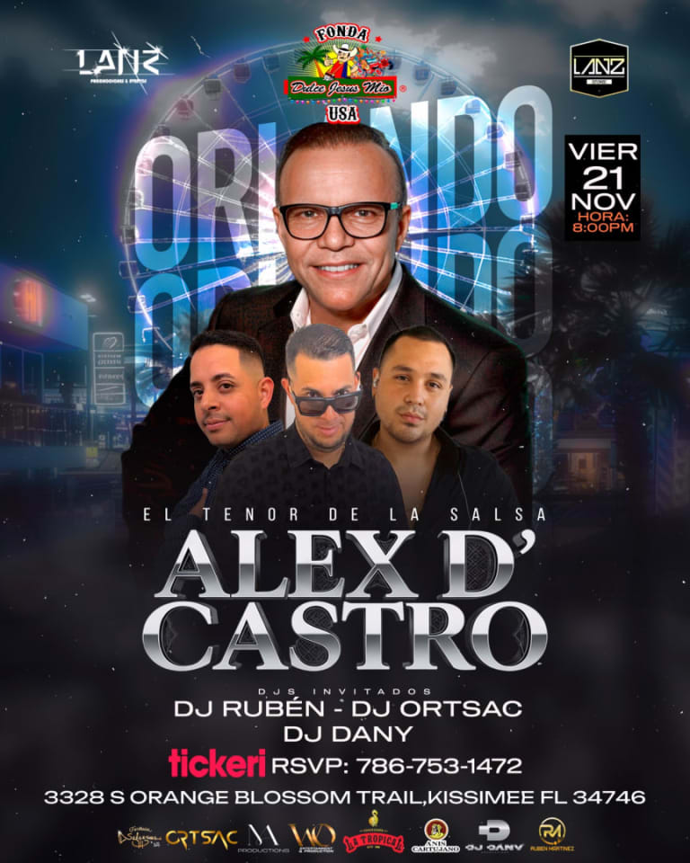 Event - ALEX D ́ CASTRO EN ORLANDO  - Kissimmee, FL - Fri, November 21, 2025} | concert tickets