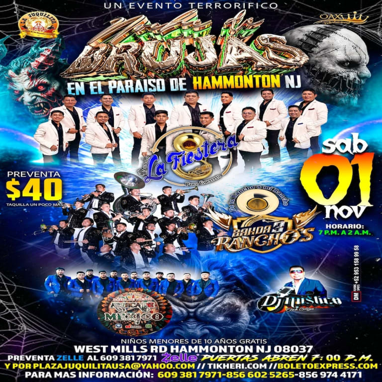 Event - Noche de Brujas en el 'Paraiso' - Hammonton, NJ - Sat, November 1, 2025} | concert tickets