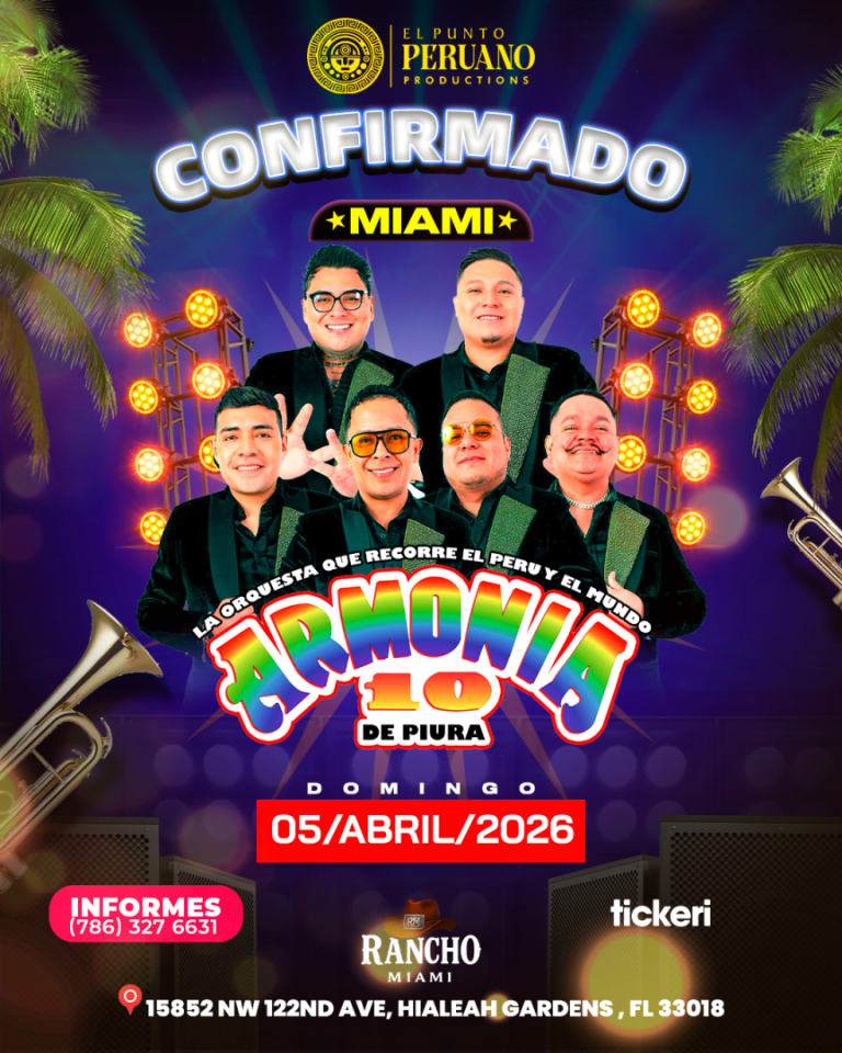 Event - ARMONIA 10 EN MIAMI 5 DE ABRIL - Hialeah, Florida - April 5, 2026 | concert tickets