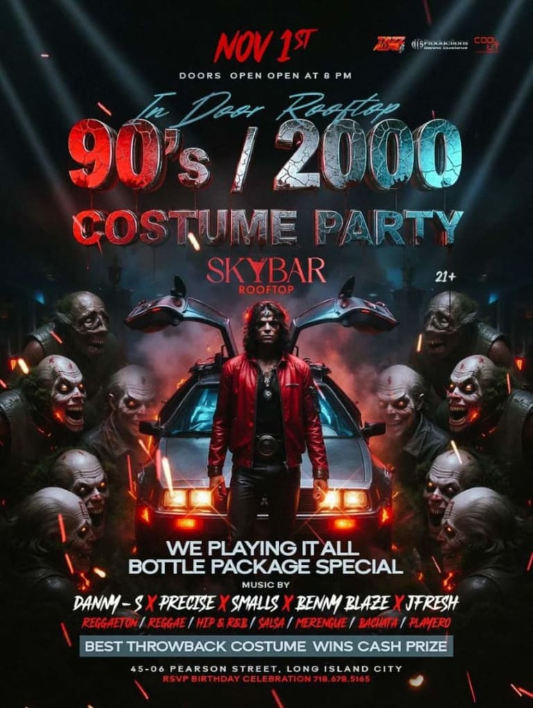 Event - Sky Bar Rooftop Halloween Party 2025 – 90s & 00s Latin Night - Queens, New York - November 1, 2025 | concert tickets