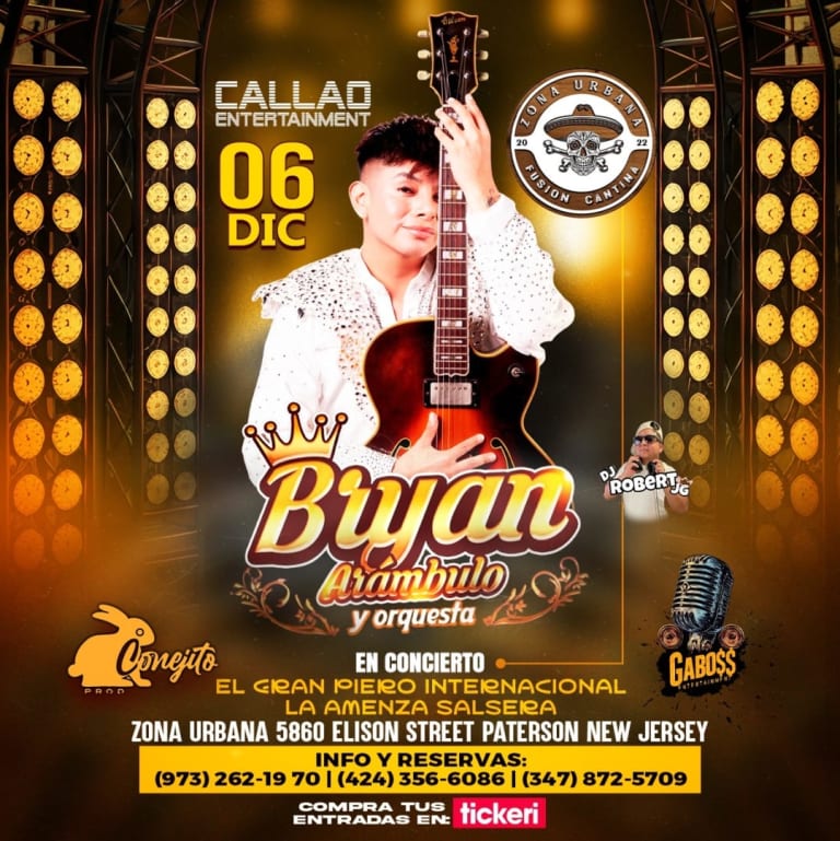 Event - Bryan Arambulo En concierto - Paterson, NJ - Sat, December 6, 2025} | concert tickets