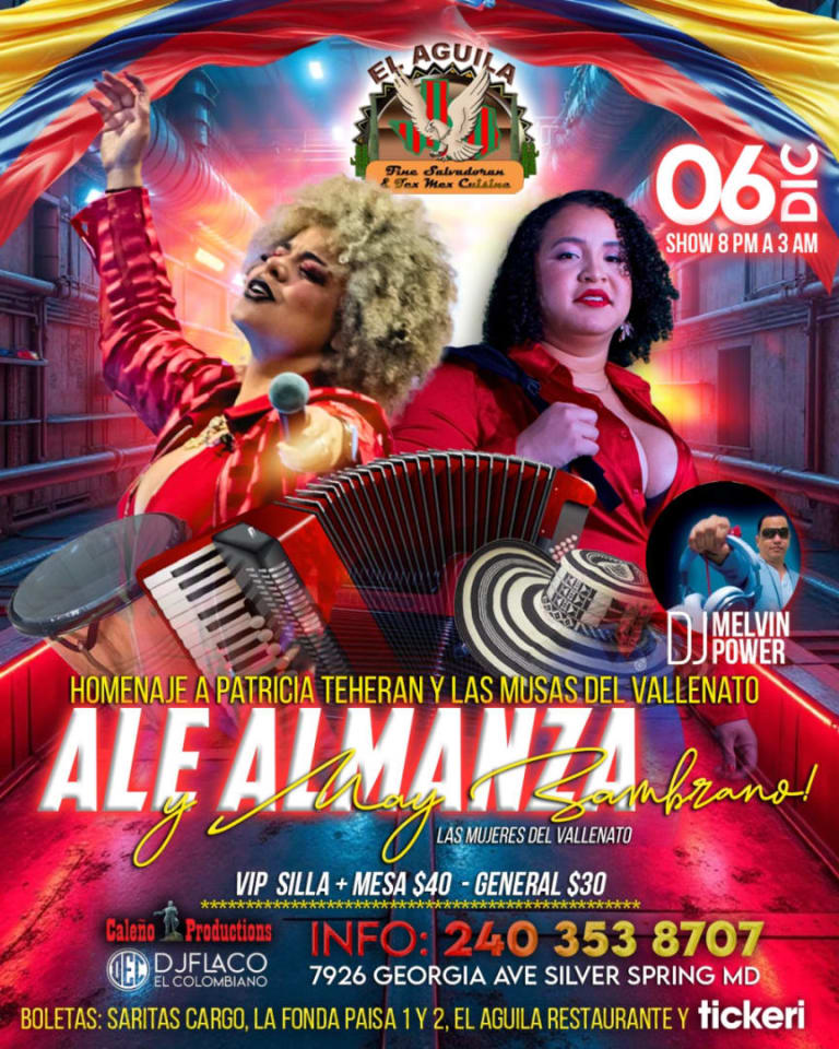 Event - Las mujeres del vallenato rindiendo homenaje a  Patricia Teheran  y las musas del vallenato  - Silver Spring, MD - Sat, December 6, 2025} | concert tickets
