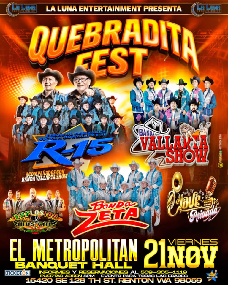 Event - Banda Zeta-Banda R-15-Banda Vallarta Show & Mas - Renton, Washington - November 21, 2025 | concert tickets