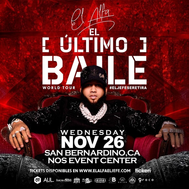 Event - El Alfa - El Ultimo Baile World Tour  - San Bernardino, California - November 26, 2025 | concert tickets