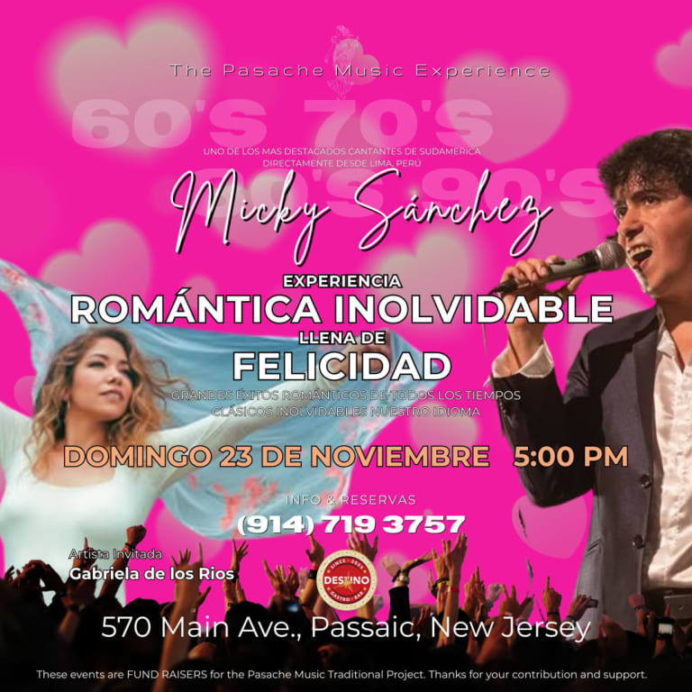 Event - MICKY SÁNCHEZ - Experiencia ROMÁNTICA INOLVIDABLE llena de FELICIDAD en Passaic, New Jersey - Passaic, New Jersey - November 23, 2025 | concert tickets