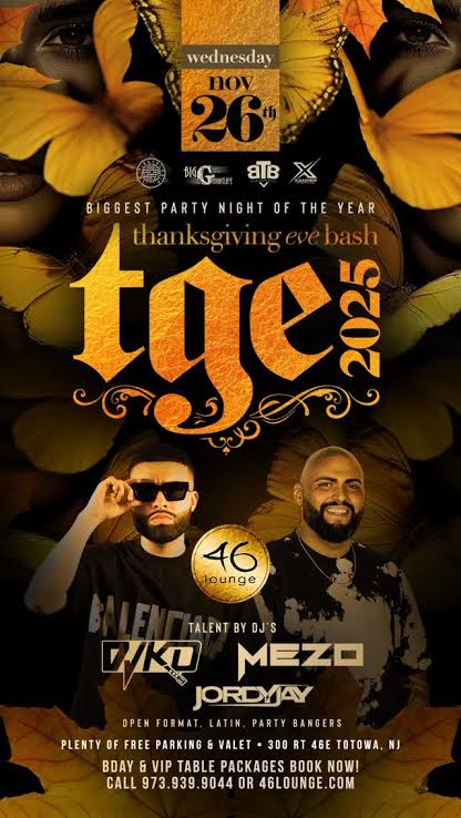 Event - Thanksgiving Eve 2025 At 46 Lounge  - Totowa, New Jersey - November 26, 2025 | concert tickets