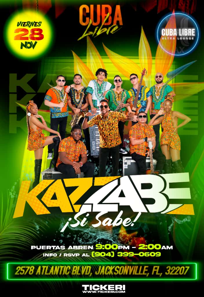 Event - Kazzabe en Jacksonville, Fl (Cuba Libre)  - Jacksonville, Florida - November 28, 2025 | concert tickets