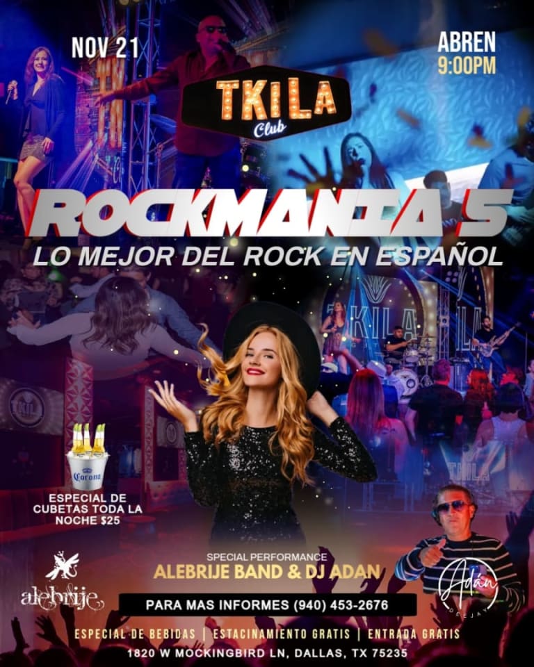 Event - 🔥🎸 ROCKMANIA 5: LO MEJOR DEL ROCK EN ESPAÑOL 🎸🔥 VIERNES 21 DE NOVIEMBRE | 📍 TKILA NIGHT CLUB – DALLAS, TX - Dallas, Texas - November 21, 2025 | concert tickets