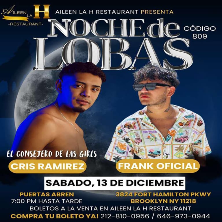 Event - Noche de lobas con Cris Ramirez & Frank Oficial en vivo - Brooklyn, New York - December 13, 2025 | concert tickets