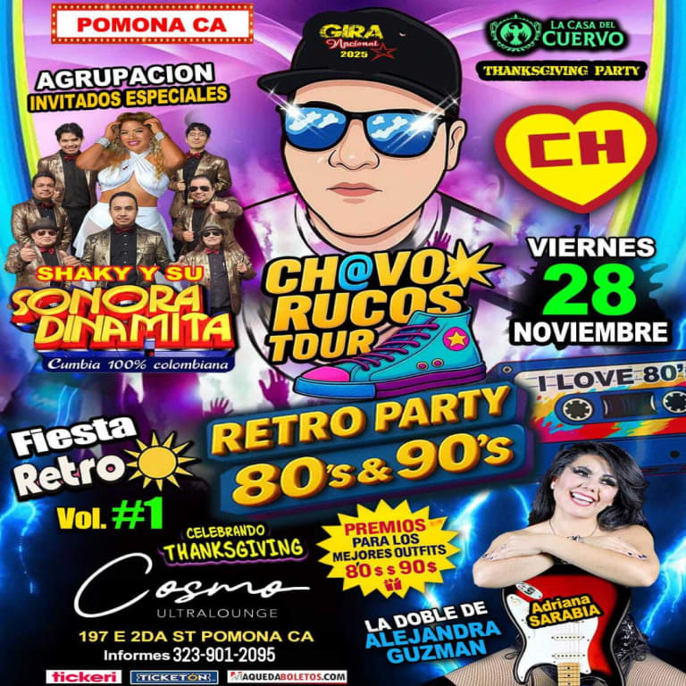 Event - Chavorrucos Tour Fiesta Retro y La Sonora Dinamita En Pomona - Pomona, California - November 28, 2025 | concert tickets