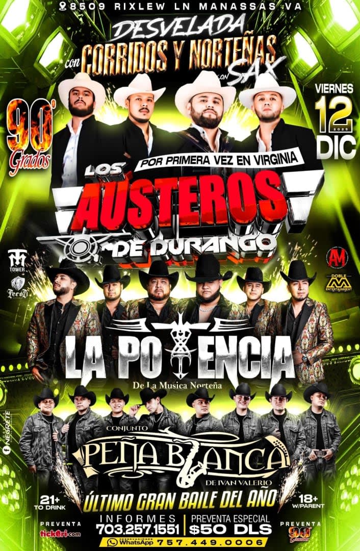 Event - Desvelada con Corridos y Nortenos con Sac - Manassas, Virginia - December 12, 2025 | concert tickets