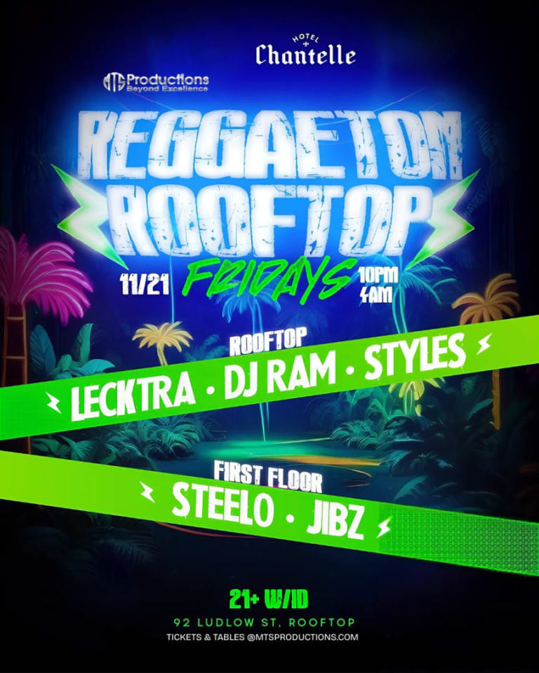 Event - Reggaeton Party in Downtown – Hotel Chantelle Rooftop - New York, New York - November 21, 2025 | concert tickets