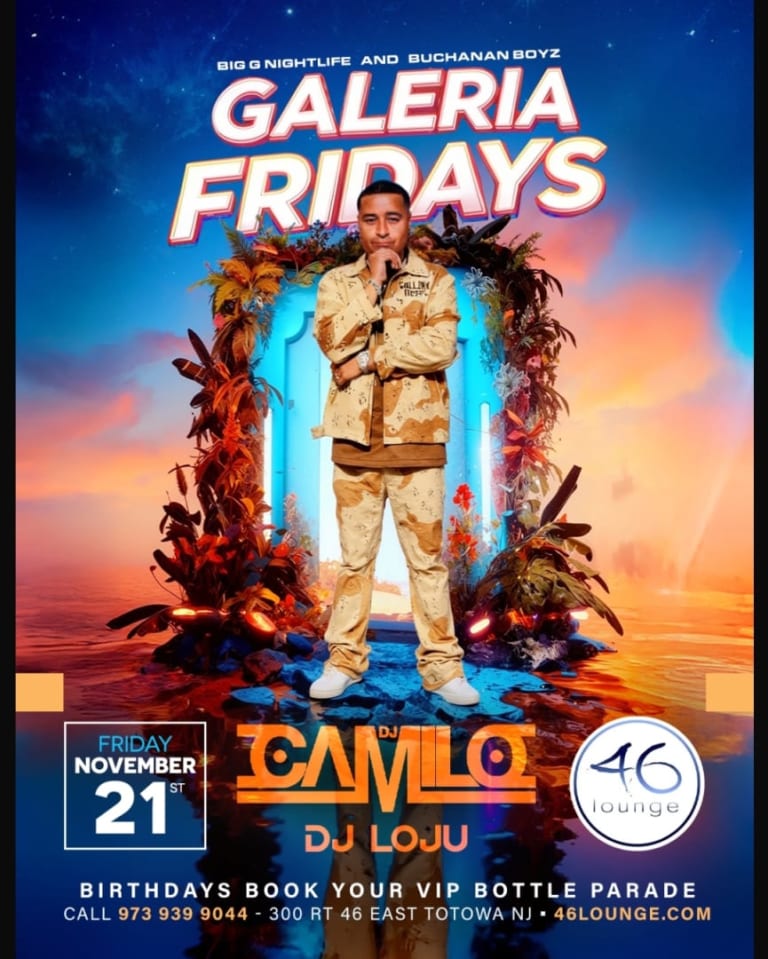 Event - Galleria Fridays DJ Camilo Live At 46 Lounge  - Totowa, New Jersey - November 21, 2025 | concert tickets