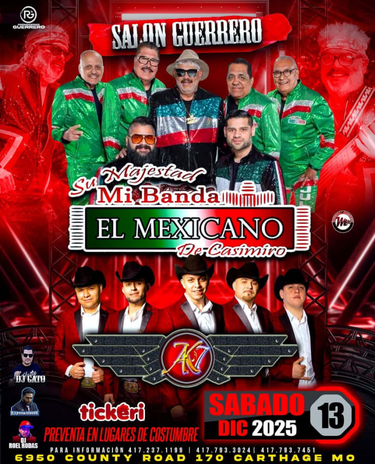 Event - Banda El Mexicano - Carthage, MO - Sat, December 13, 2025} | concert tickets