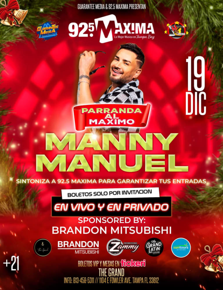 Event - Parranda al Maximo con Manny Manuel  - Tampa, FL - Fri, December 19, 2025} | concert tickets
