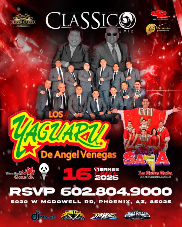 Event - LOS YAGUARY Y GRUPO SAYA  - Phoenix, AZ - Fri, January 16, 2026} | concert tickets