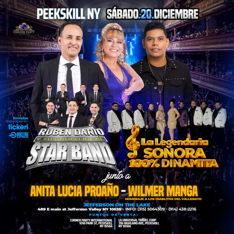Event - Star Band, Wilmer Manga & Anita Lucia Proaño en PEEKSKILL,NY - Jefferson Valley, NY - sáb, 20 de diciembre de 2025} | concert tickets