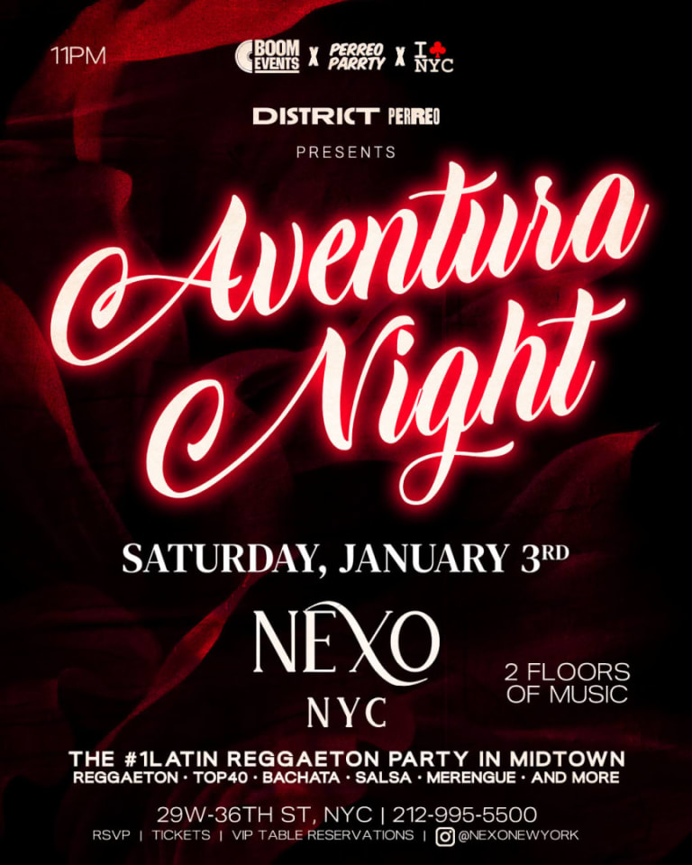 Event - AVENTURA NIGHT - DISTRICT PERREO @ NEXO NYC - New York, New York - January 3, 2026 | concert tickets