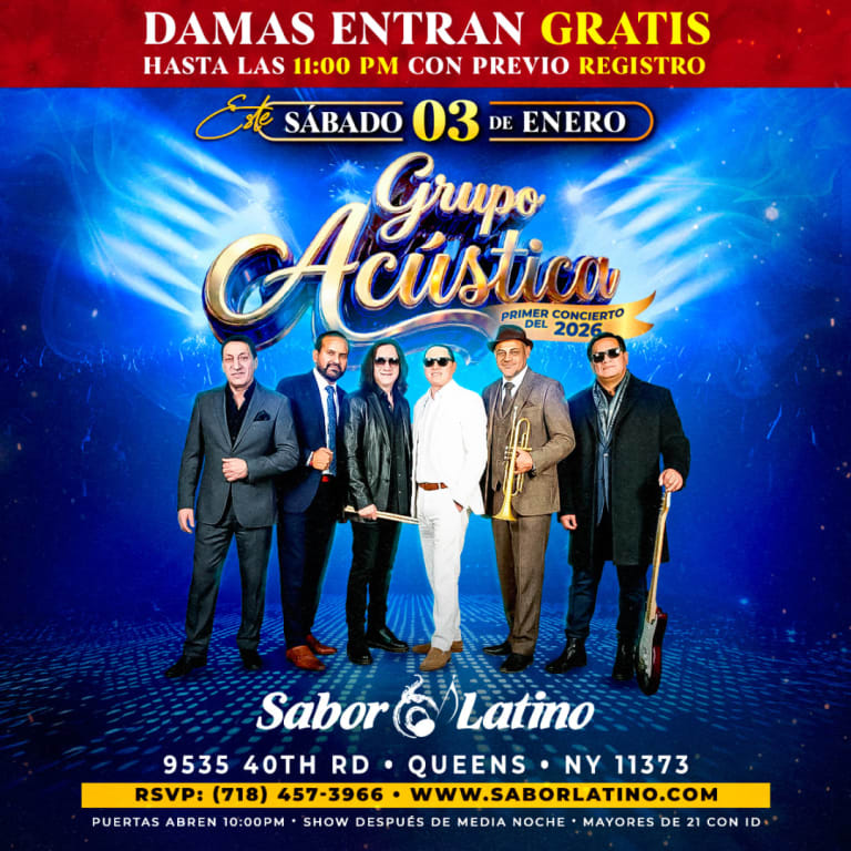 Event - GRUPO ACUSTICA EN SABOR LATINO - Queens, NY - sáb, 3 de enero de 2026} | concert tickets