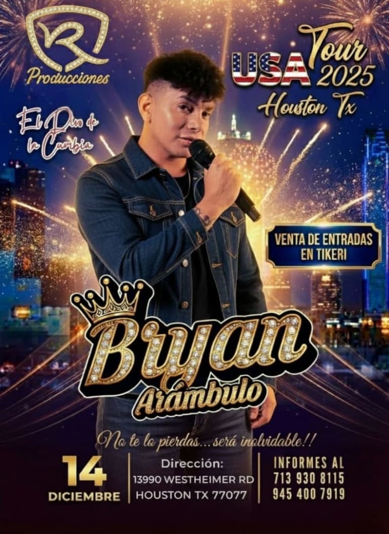 Event - Bryan Arambulo El Divo de la Cumbia Peruana en concierto! - Houston, TX - dom, 14 de diciembre de 2025} | concert tickets