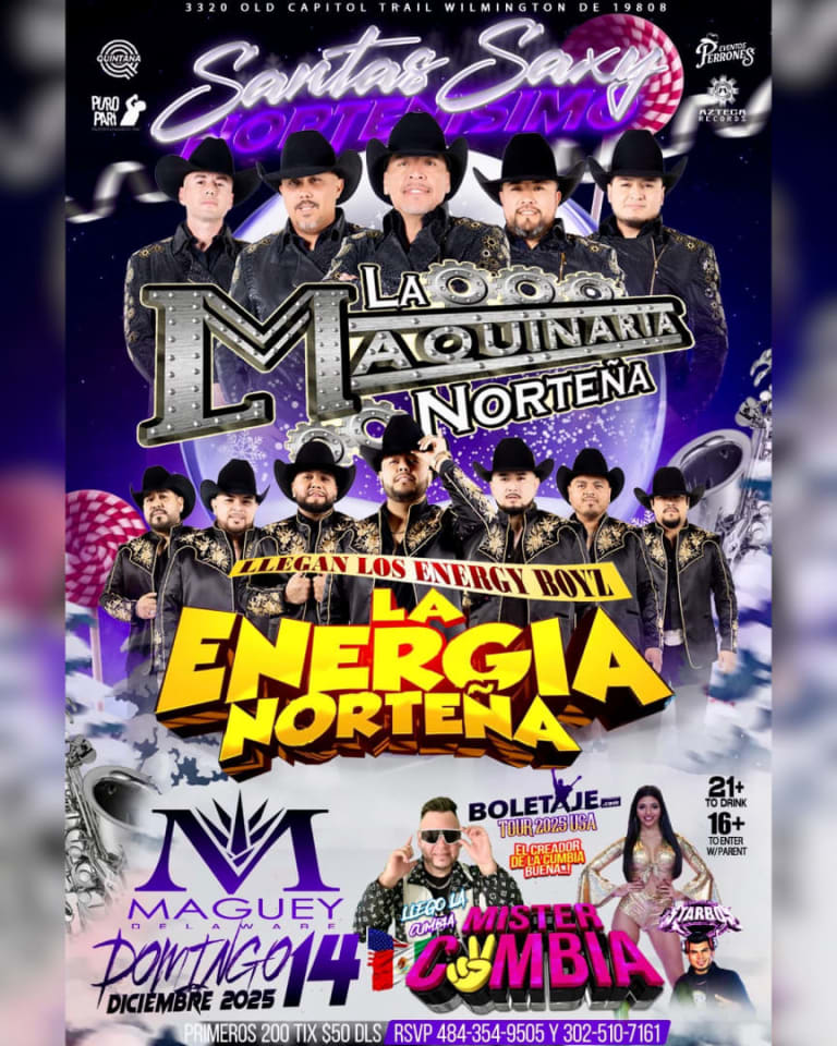 Event - Maquinaria Energia norteña  - Wilmington, DE - Sun, December 14, 2025} | concert tickets