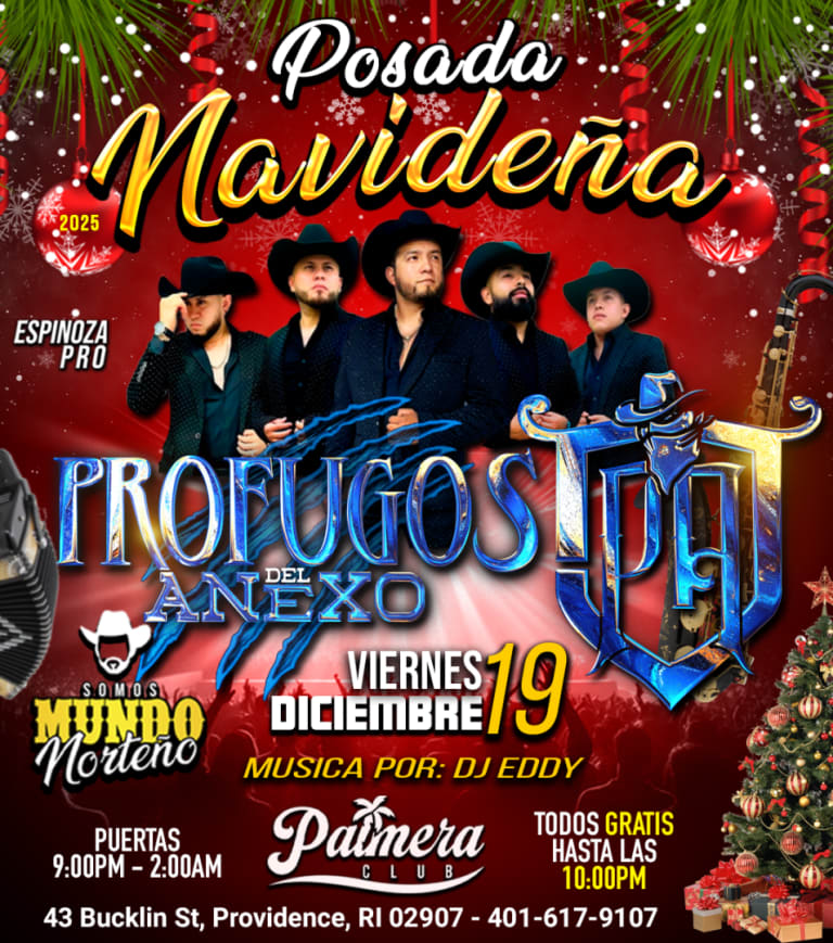 Event - LA POSADA NAVIDEÑA con GRUPO PROFUGOS DEL ANEXO en Palmera Club - Providence, RI - Fri, December 19, 2025} | concert tickets