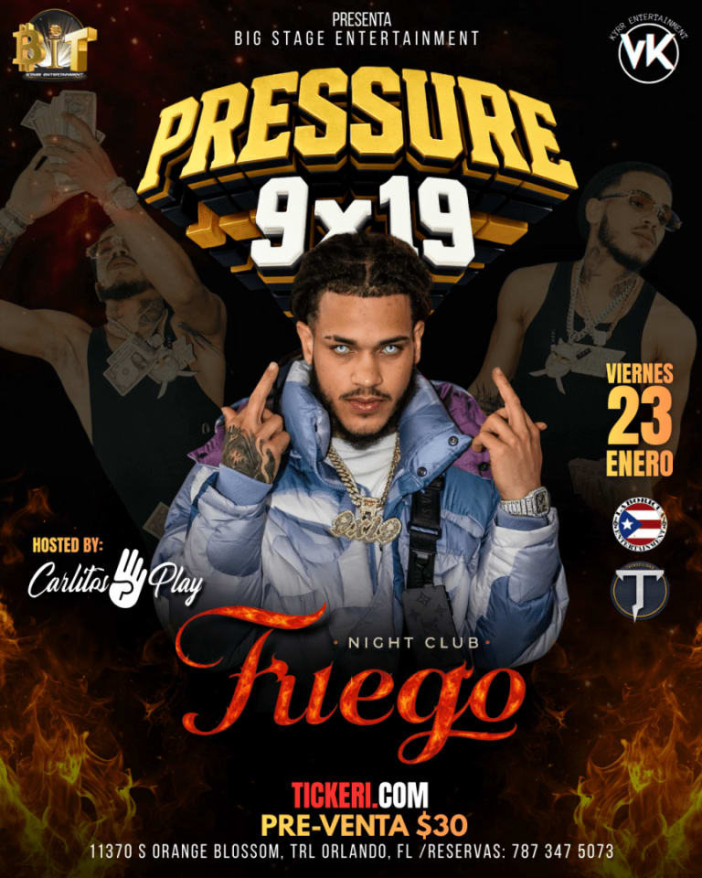 Event - Pressure 9x19 Live Concert Nueva Fecha - Orlando, FL - vie, 23 de enero de 2026} | concert tickets