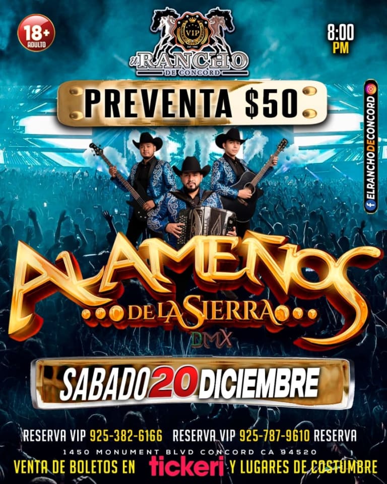 Event - Alameños de la Sierra  - Concord, CA - Sat, December 20, 2025} | concert tickets