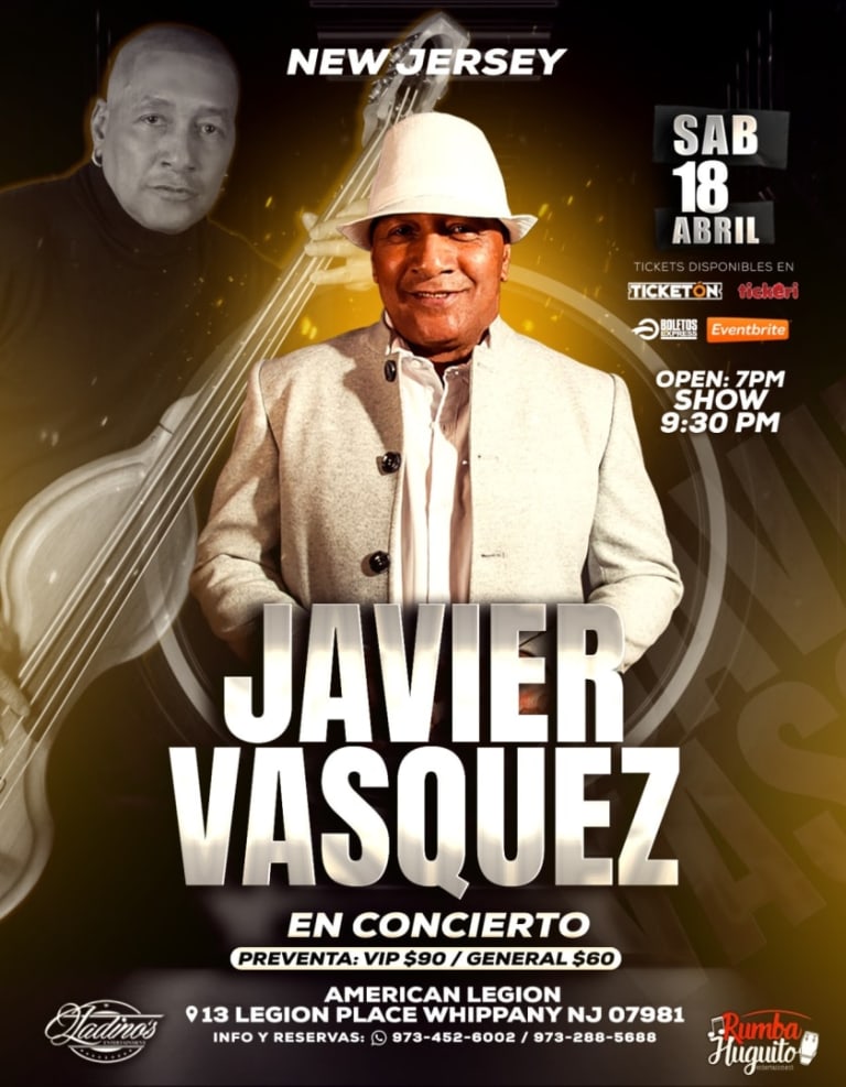 Event - JAVIER VASQUEZ - Whippany, New Jersey - April 18, 2026 | concert tickets