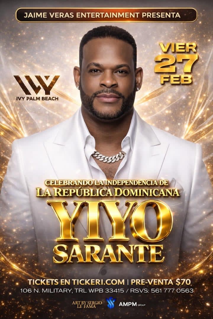 Event - YIYO SARANTE EN IVY PALM BEACH! - West Palm Beach, Florida - February 27, 2026 | concert tickets