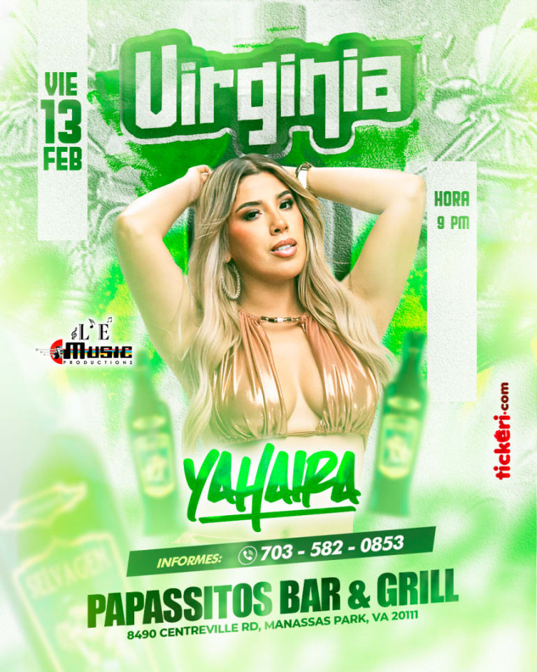 Event - YAHAYRA PLASENCIA en MANASSAS PARK- VIRGINIA  - Manassas Park, VA - vie, 13 de febrero de 2026} | concert tickets