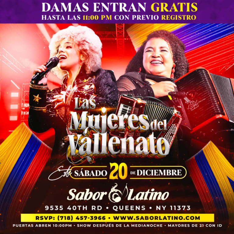 Event - LAS MUJERES DEL VALLENATO EN SABOR LATINO - Queens, New York - December 20, 2025 | concert tickets
