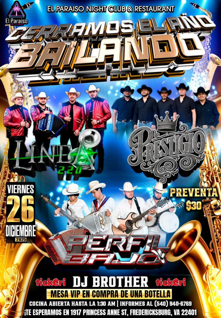 Event - Ultimo Baile Del Ano En Fredericksburg  - Fredericksburg, Virginia - December 26, 2025 | concert tickets