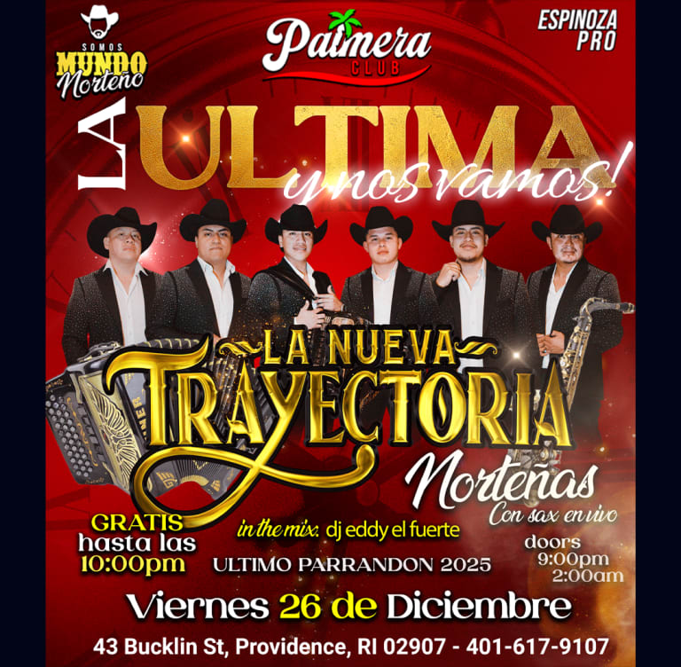 Event - LA ULTIMA Y NOS VAMOS CON LA NUEVA TRAYECTORIA en vivo - Providence, Rhode Island - December 26, 2025 | concert tickets