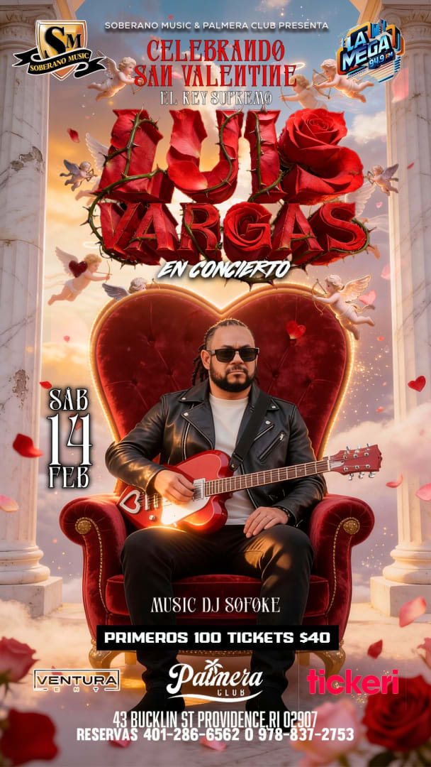 Event - Luis Vargas Celebrando San Valentín  - Providence, Rhode Island - February 14, 2026 | concert tickets