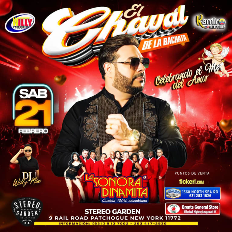 Event - El Chaval de la Bachata & Sonora Dinamita - Patchogue, New York - February 21, 2026 | concert tickets