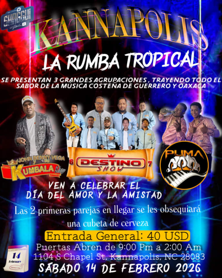 Event - Baile de san valentin  - Kannapolis, North Carolina - February 14, 2026 | concert tickets