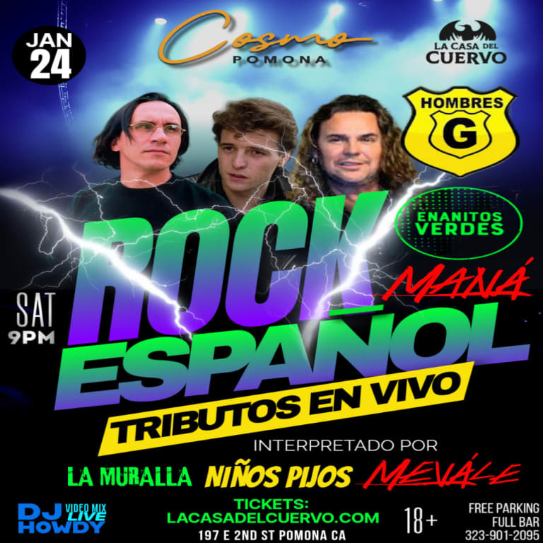 Event - Hombres G, Mana, Enanitos Verdes. Tributos En Vivo En Pomona - Pomona, California - January 24, 2026 | concert tickets