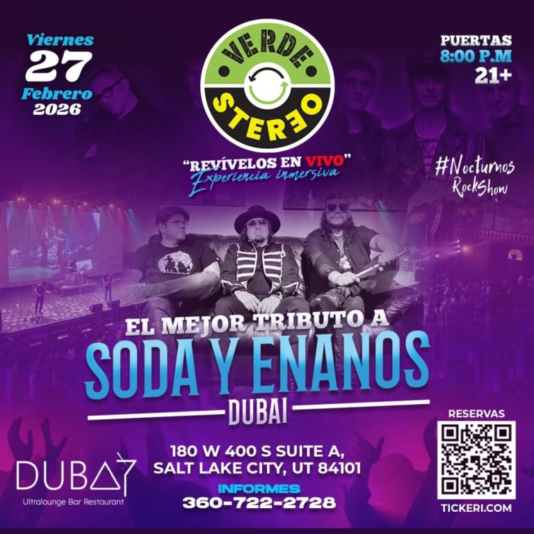 Event - Verde Stereo (Tributo a Soda y Enanos de Seattle WA)  - Salt Lake City, Utah - February 27, 2026 | concert tickets