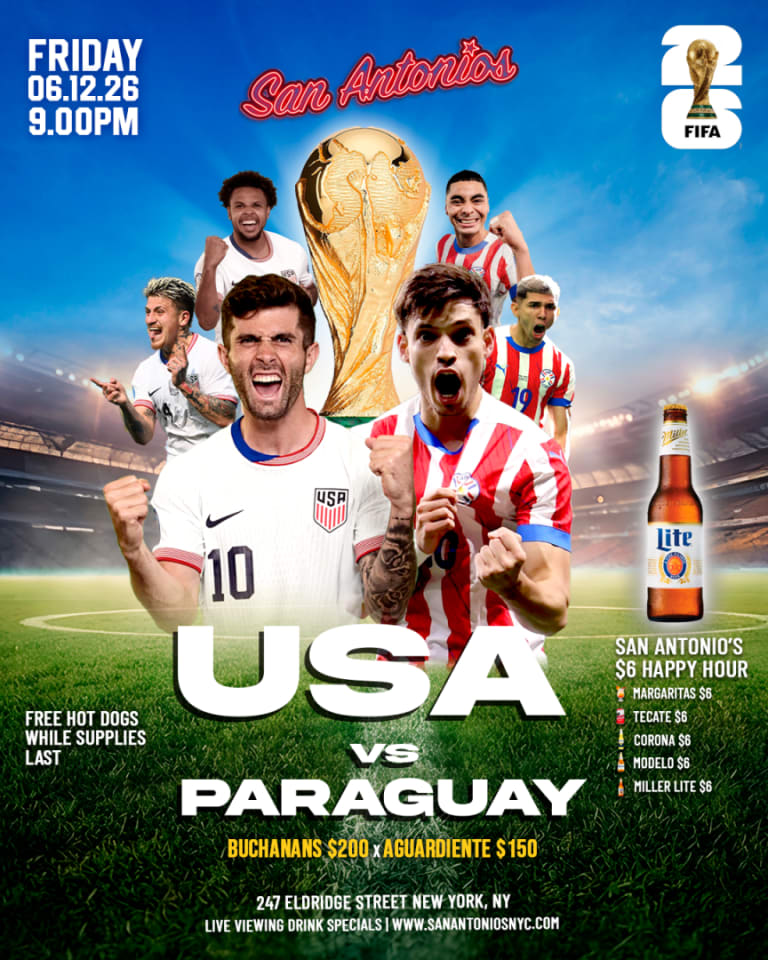 Event - Soccer Game Viewing Party: USA vs PARAGUAY at San Antonios - New York, New York - June 12, 2026 | concert tickets